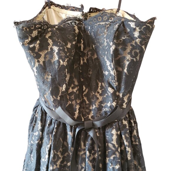 Robert Rodriguez Neiman Marcus Target Black Lace Strapless Party Dress Size 4 - Picture 3 of 6